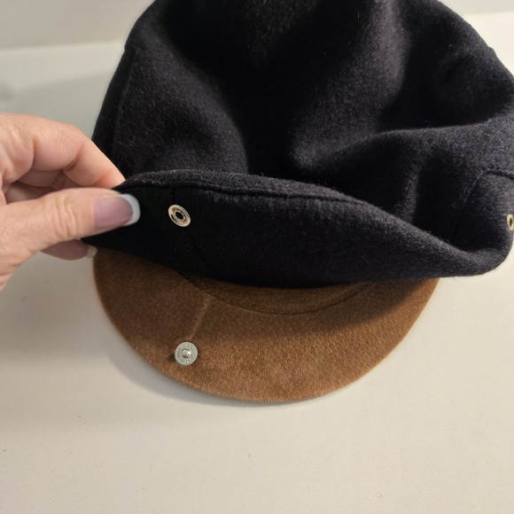 Vintage London Fog Black Newsboy Cap / Cabbie Hat Wool Blend Size Med Made USA - Picture 5 of 6